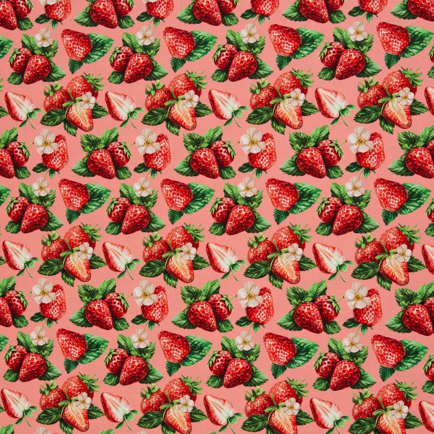 Canvas fabric - strawberries 230 g/m²