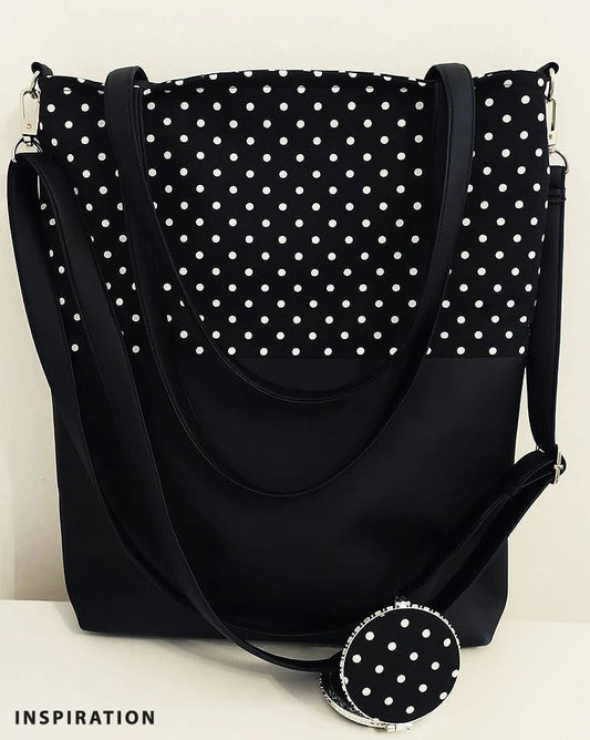 100% Cotton fabric - white polka dots on a dark blue background (3 mm) 115 g/m²