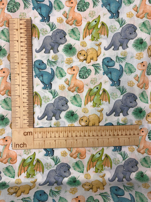 Image of 100% cotton fabric - dino 125 g/m² – available at Šarlotes audumi
