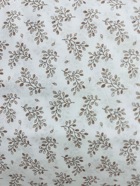100% Cotton fabric - wooden twigs 125 g/m²