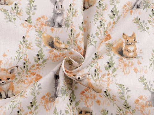 Image with 100% cotton fabric - fox and friends 125 g/m² – available at Charlote’s fabrics