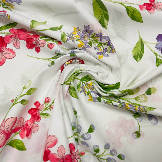 100% Cotton fabric - spring flowers 220cm 125 g/m²