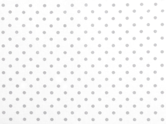 100% Cotton fabric - grey dots on a white background (4 mm) 130 g/m²