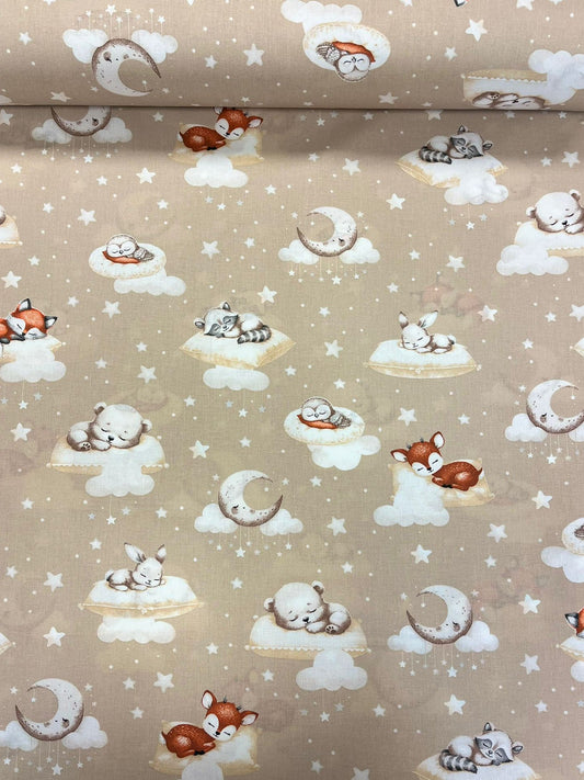 Image with 100% cotton fabric - sweet little dreams for teddy bears on beige 125 g/m² – available at Charlotte Fabrics