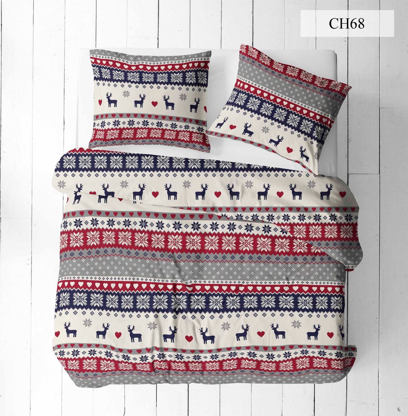 Zdjęcie tkaniny ze 100% bawełny, wzór w stylu skandynawskim – dostępna online w sklepie Šarlotes audumi