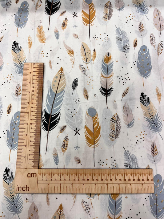 Image with 100% cotton fabric - feathers 125 g/m² – available at Šarlotes audumi