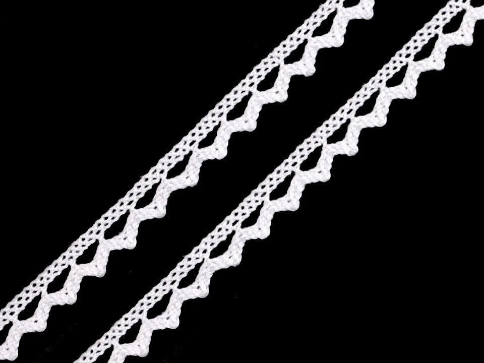 Koronka 100% bawełniana 9 mm – biała – dostępna w Šarlotes audumi