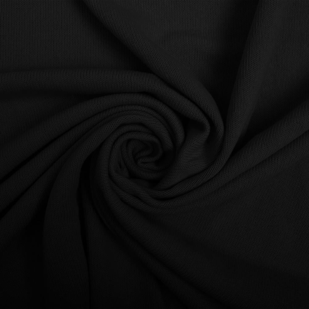 Image with 100% cotton rib knit - black 280 g/m² – available at Šarlotes audumi