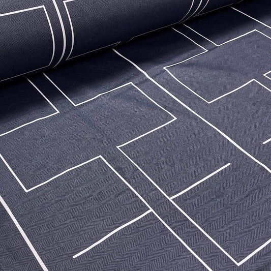 100% Cotton satin - geometric pattern 220 cm 125 g/m²
