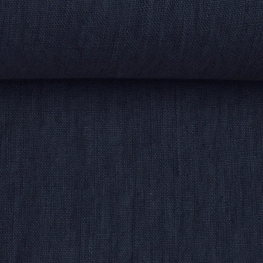 100% Softened linen - dark blue 205 g/m²