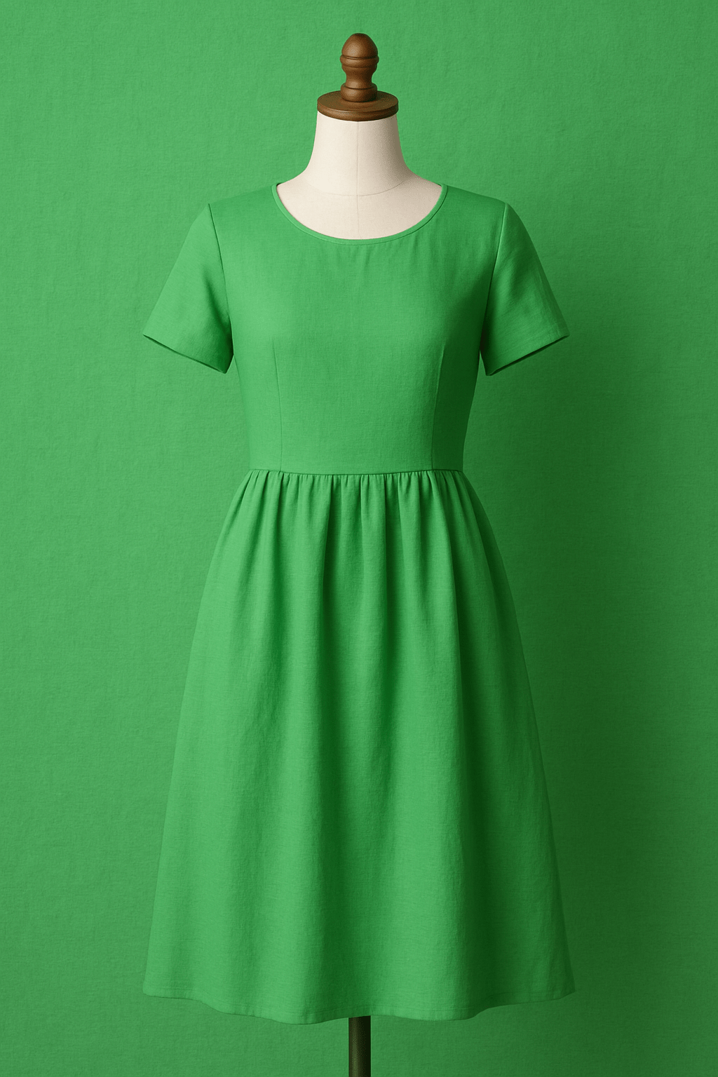 100% Softened Linen - Grass Green 165 g/m²