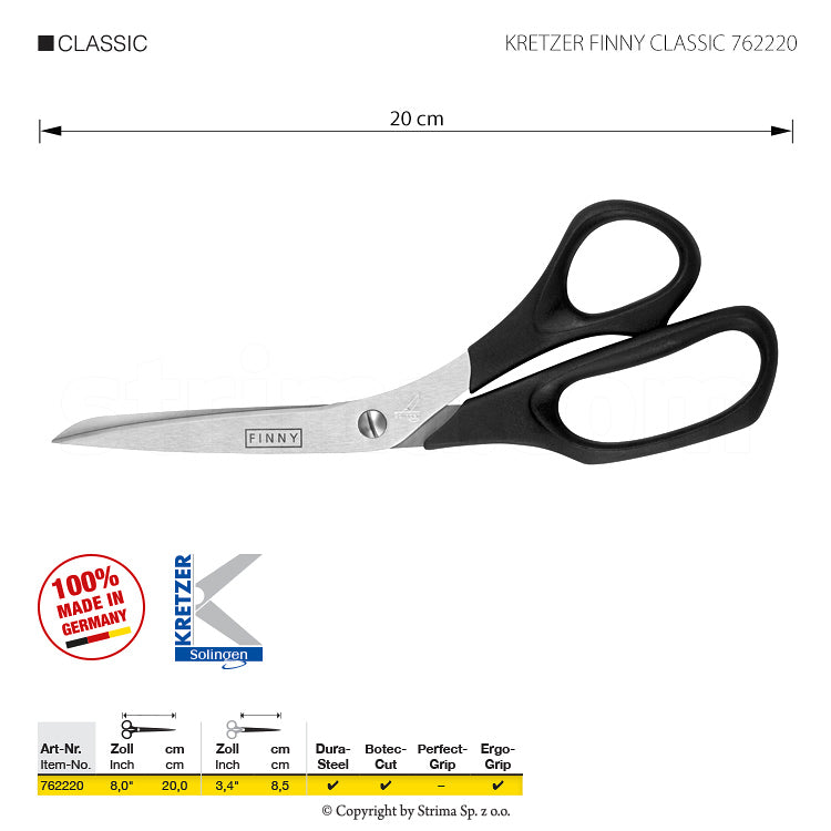 Drēbnieku šķēres FINNY CLASSIC-20 CM