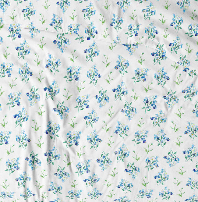 100% Cotton Fabric - Forget-Me-Nots 125 g/m²