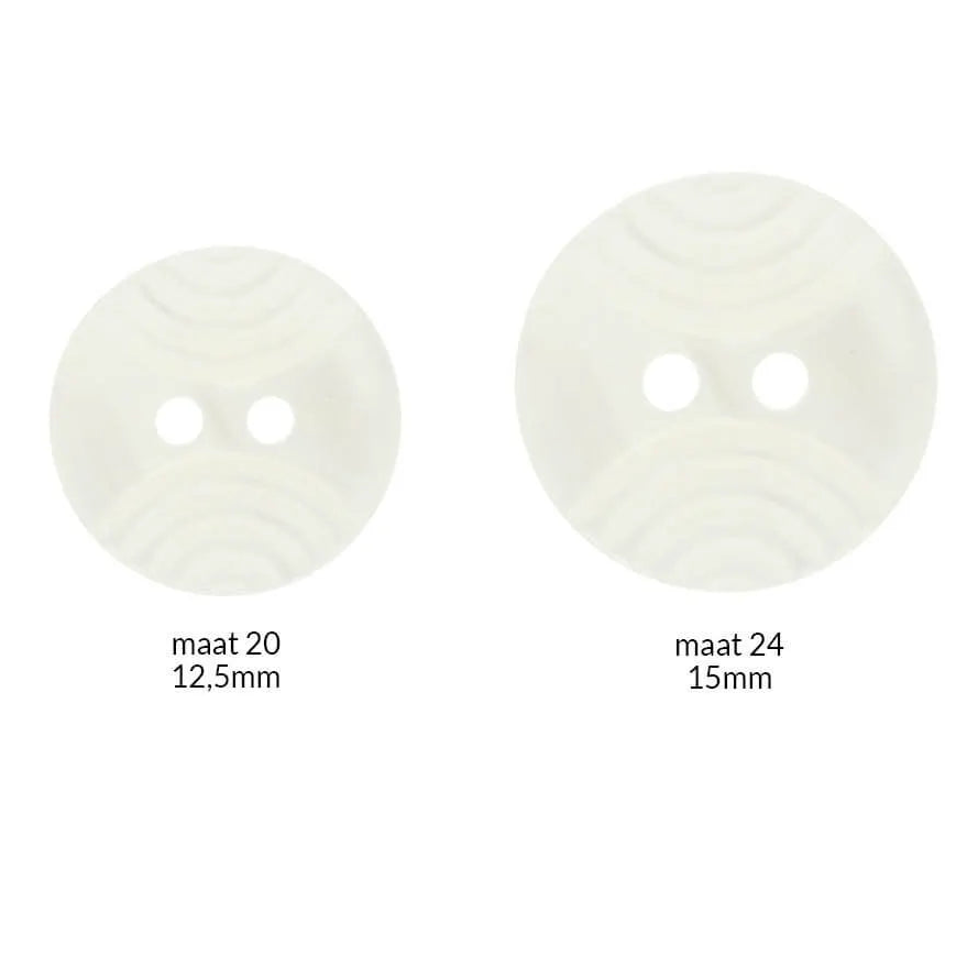 Balta poga ar izliektu reljefa rakstu un 2 caurumiem – 12,5 mm un 15 mm