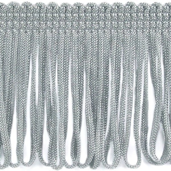 Image of 8 cm-wide fringe - silver - available at Šarlotes audumi