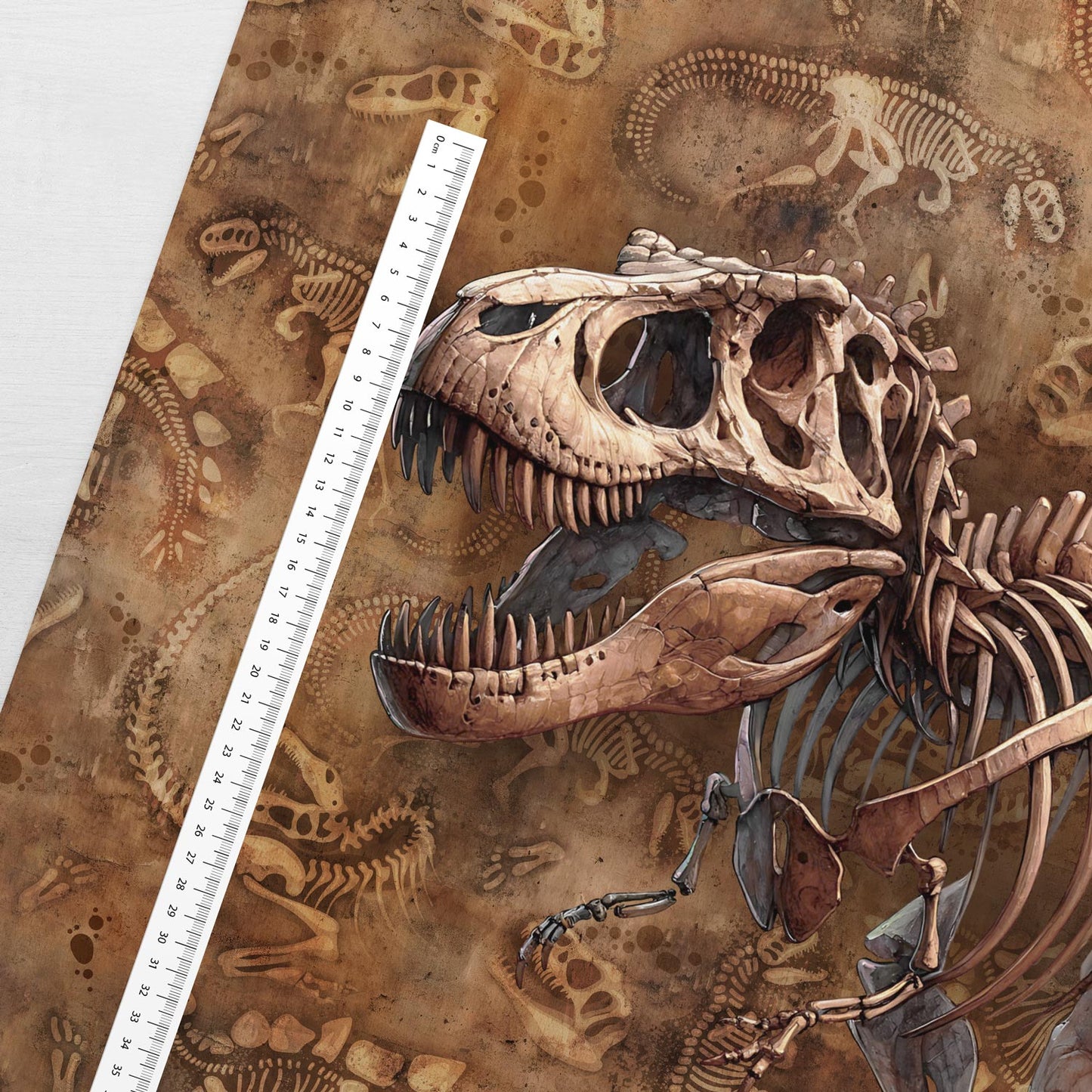 Image with loop-knit panel 40x50 cm - dinosaur fossils 250 g/m² – available at Charlotte's Fabrics