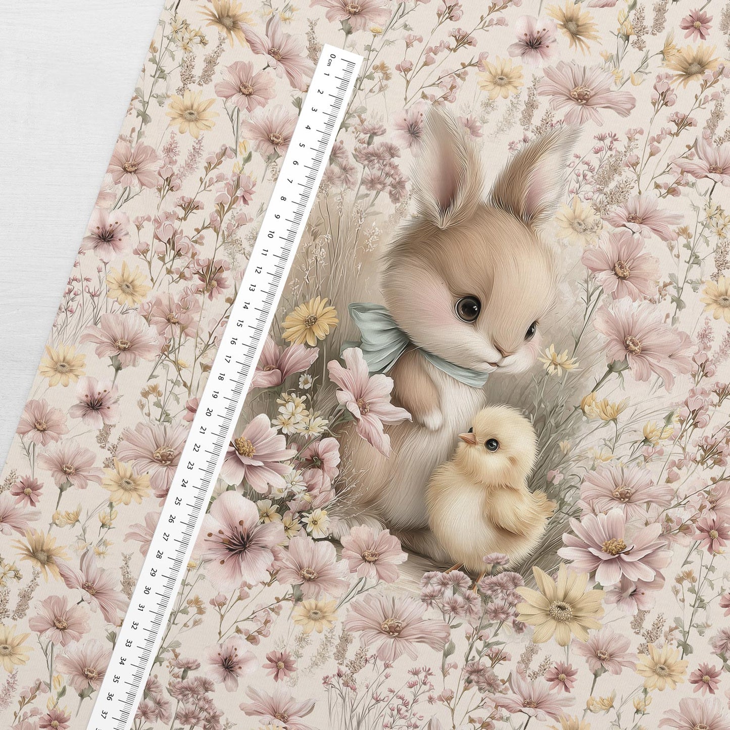 Image of a loop-knit panel 40x50 cm - sunny bunny friendship 250 g/m² – available at Šarlotes audumi