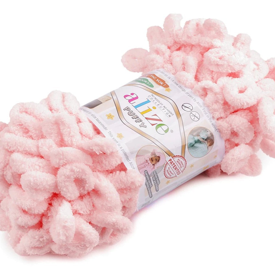 Dzija Yarn Alize Puffy - salmon pink 9 m 100g #340