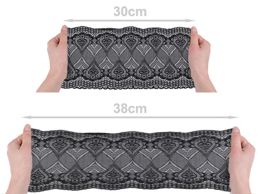 Elastic polyester lace - 18 cm white