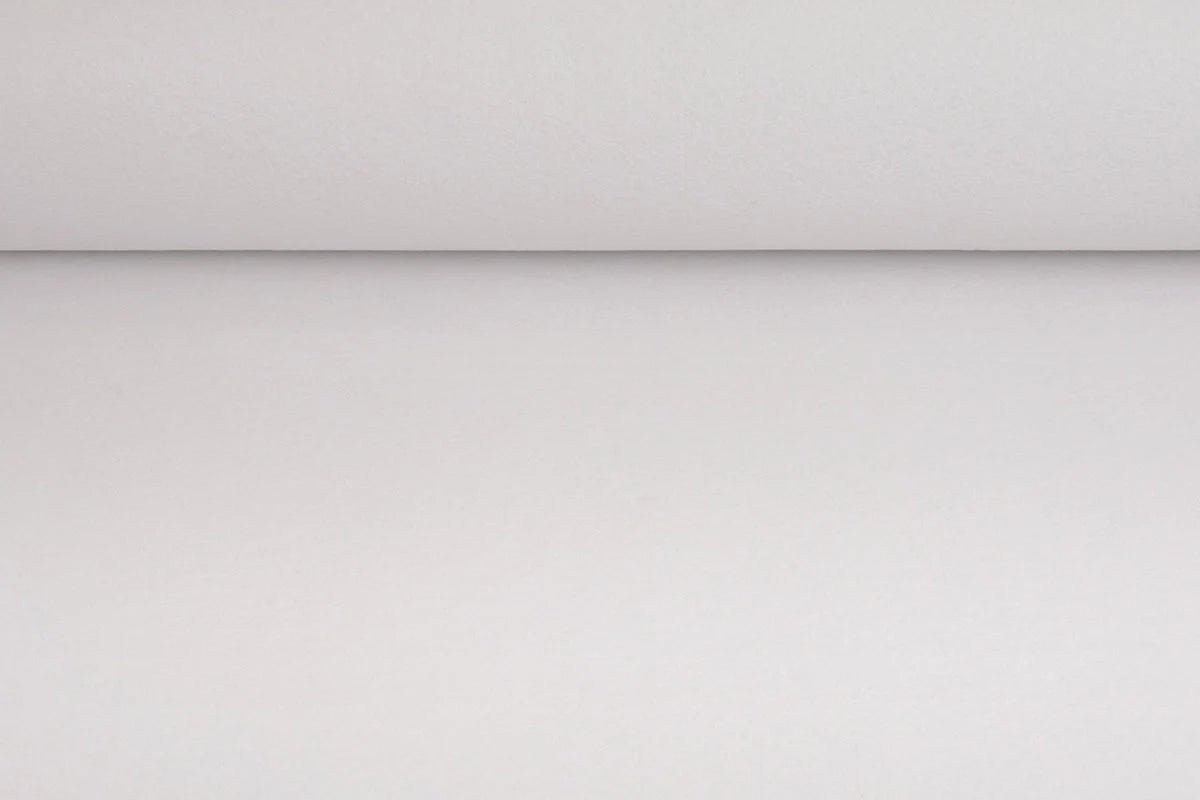Felt fabric in rolls, soft, 1 mm - white 220 g/m²