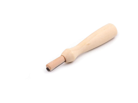 Felting needle with wooden handle