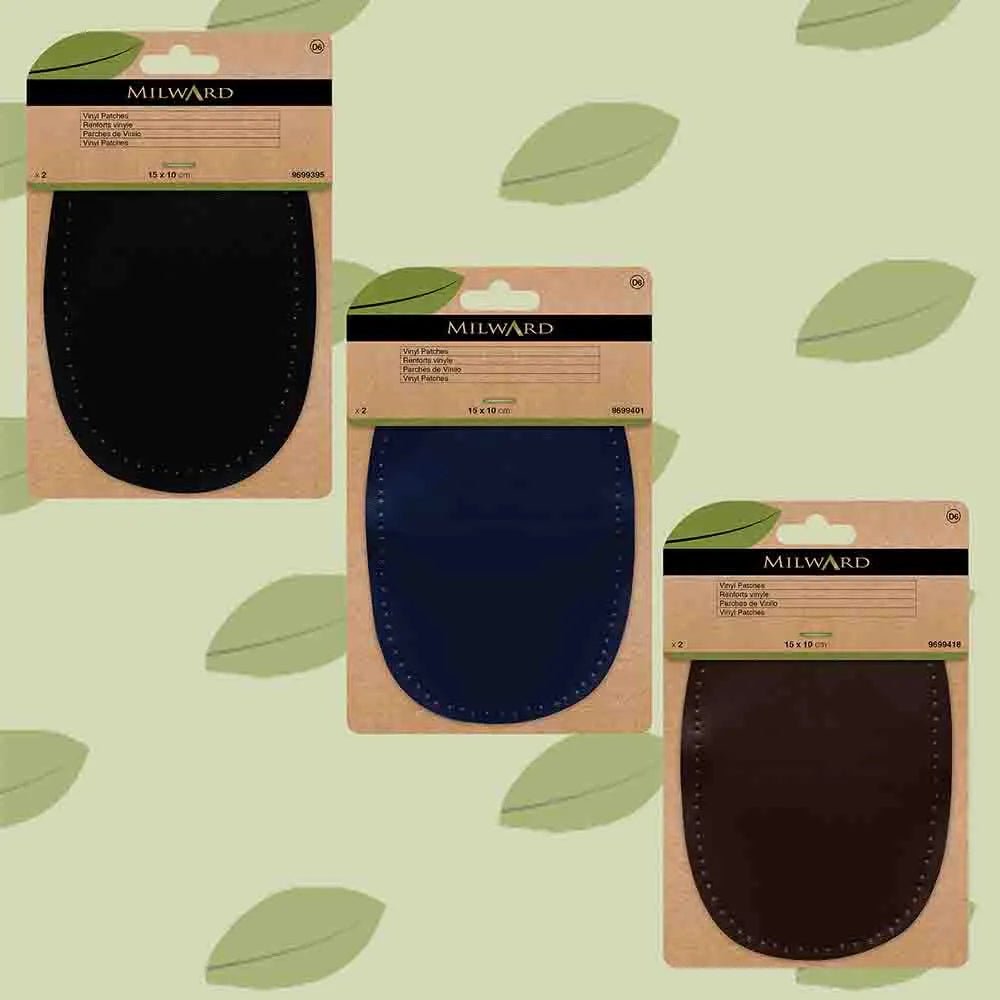 Ielāpi apģērbam mākslīgās ādas Milward 10x15cm - tumši zils