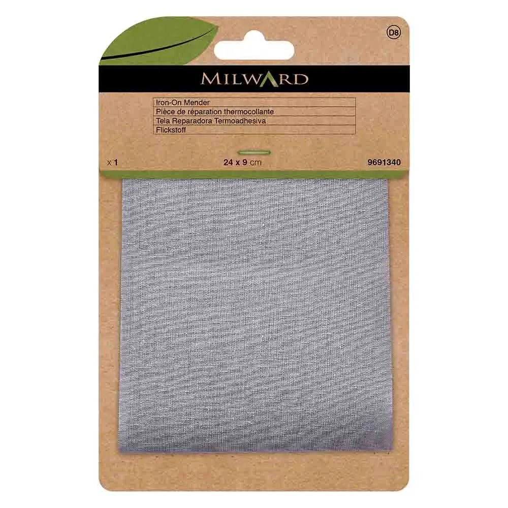Iron-on clothing patch Milward 24x9cm - light grey