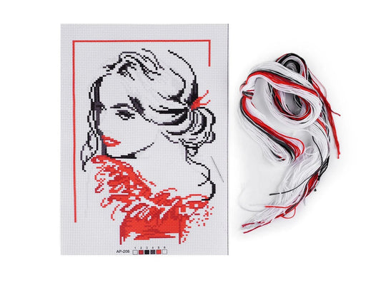 Obraz z zestawem do haftu (21 × 29,5 cm) – dostępny w Šarlotes audumi