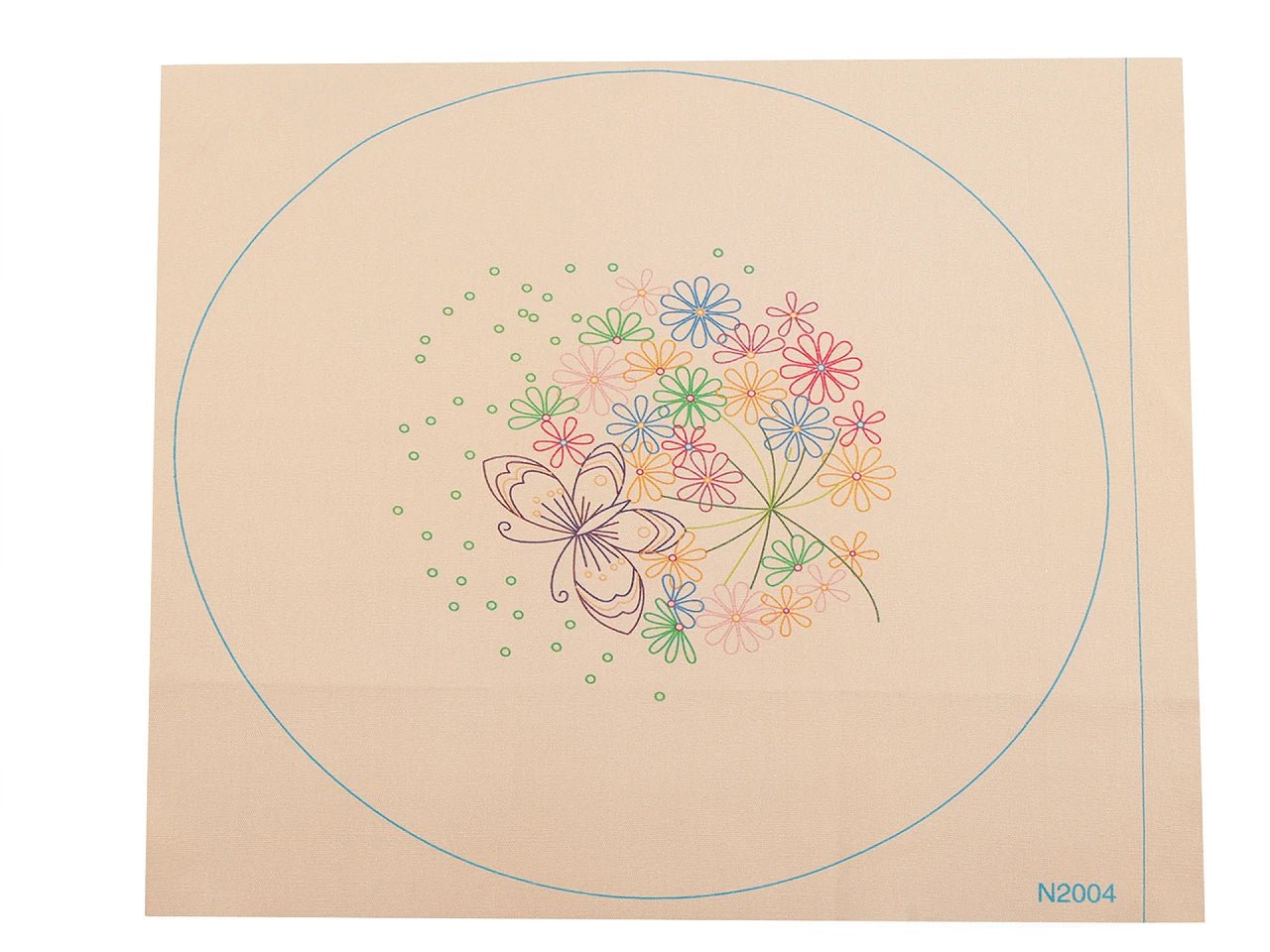 Embroidery kit / Cross-stitch kit - flowers with a butterfly