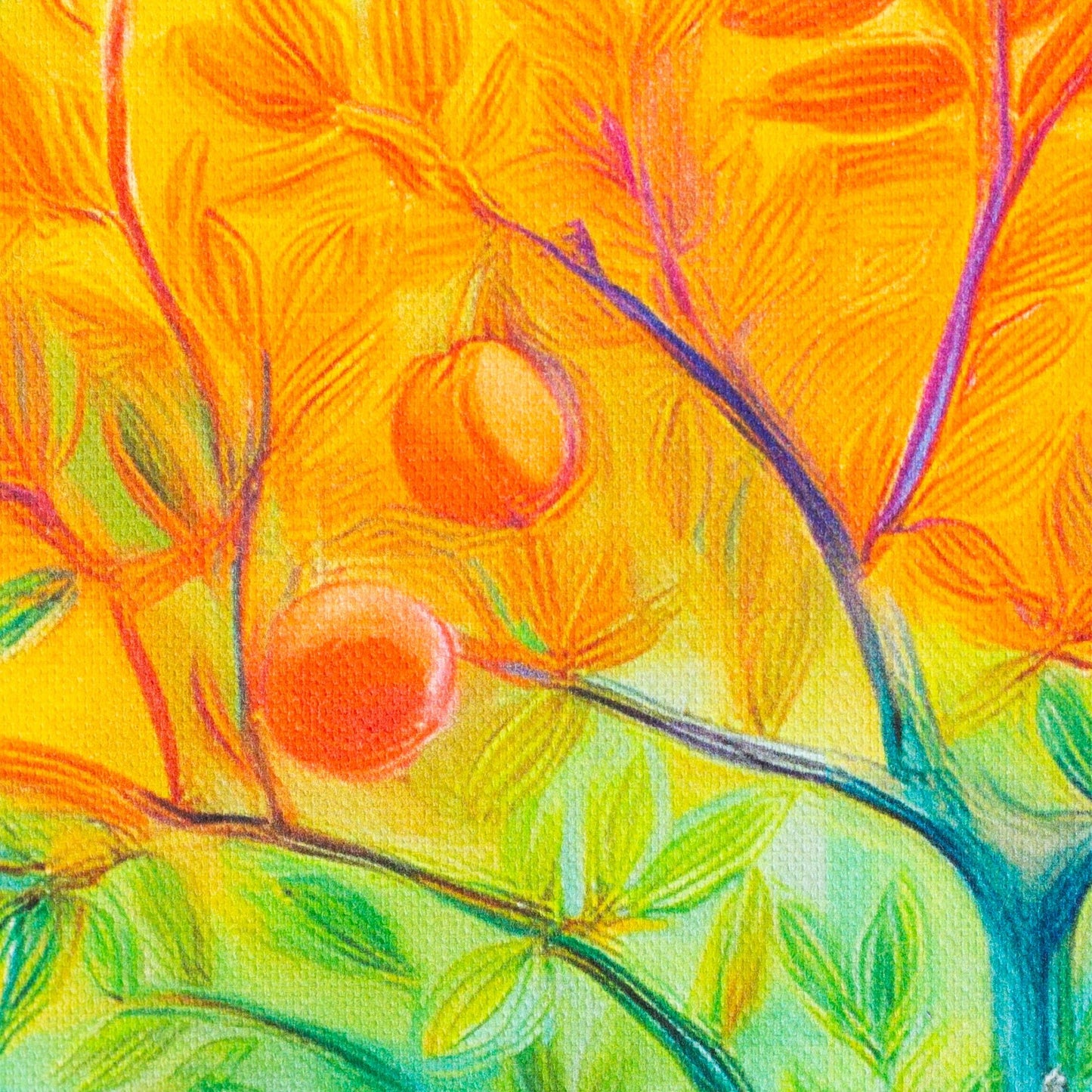 Canvas fabric - apple tree 210 g/m²
