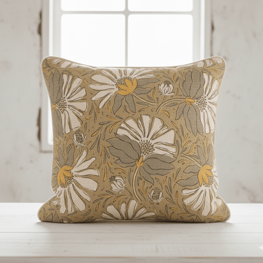 Image with canvas fabric - a serene floral world 200 g/m² – available at Charlotte's Fabrics