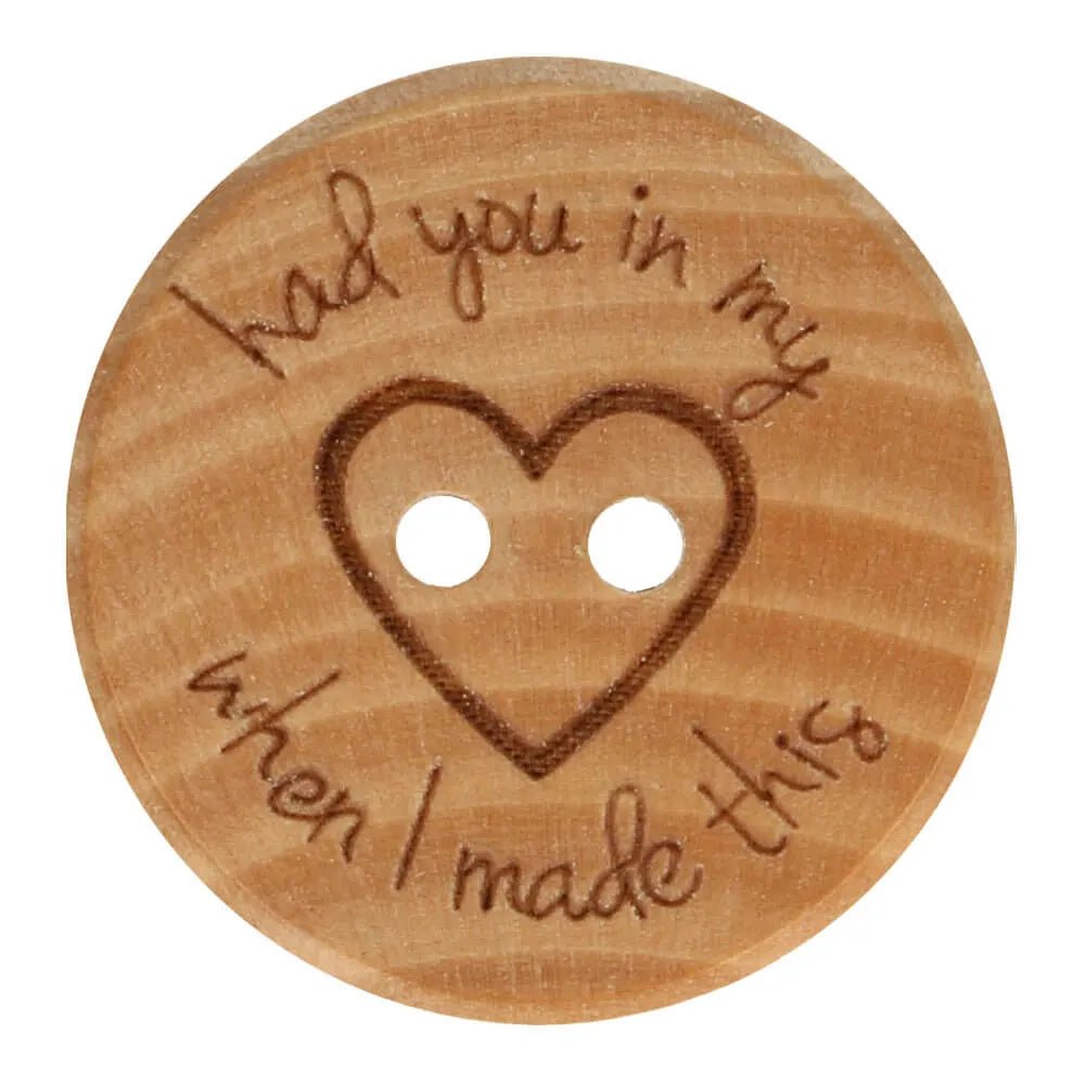 Wooden buttons 20 mm - Had you in my heart when i made this