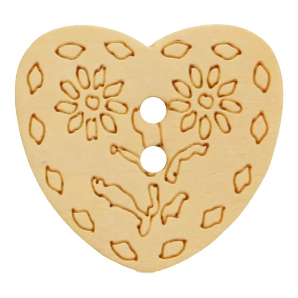 Wooden buttons 20 mm - heart
