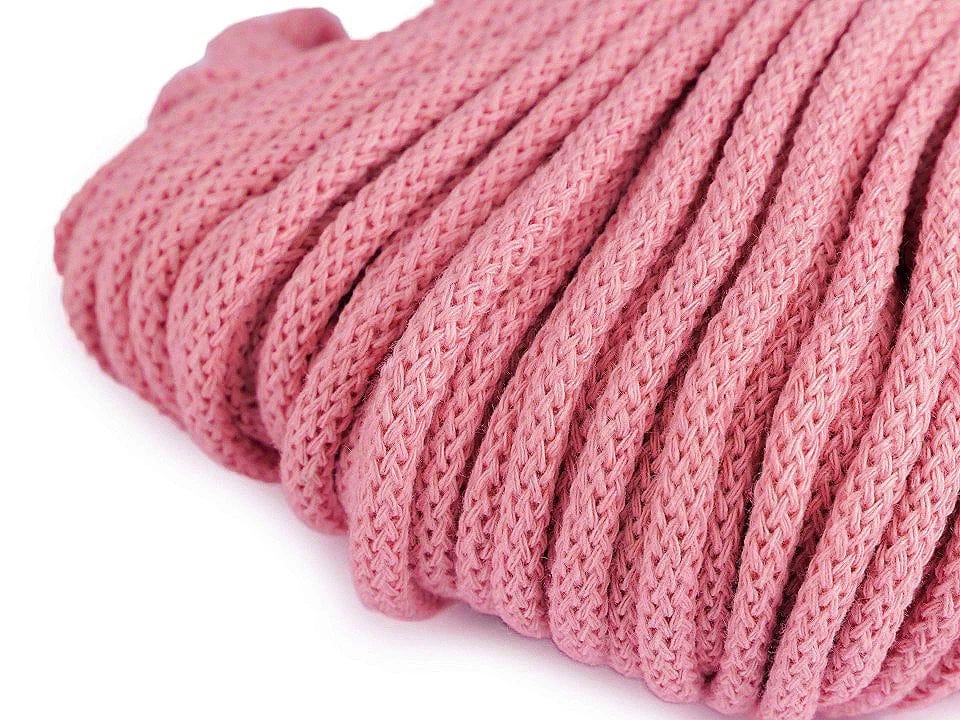 Cotton cord 5 mm (50 m pack) - bright pink