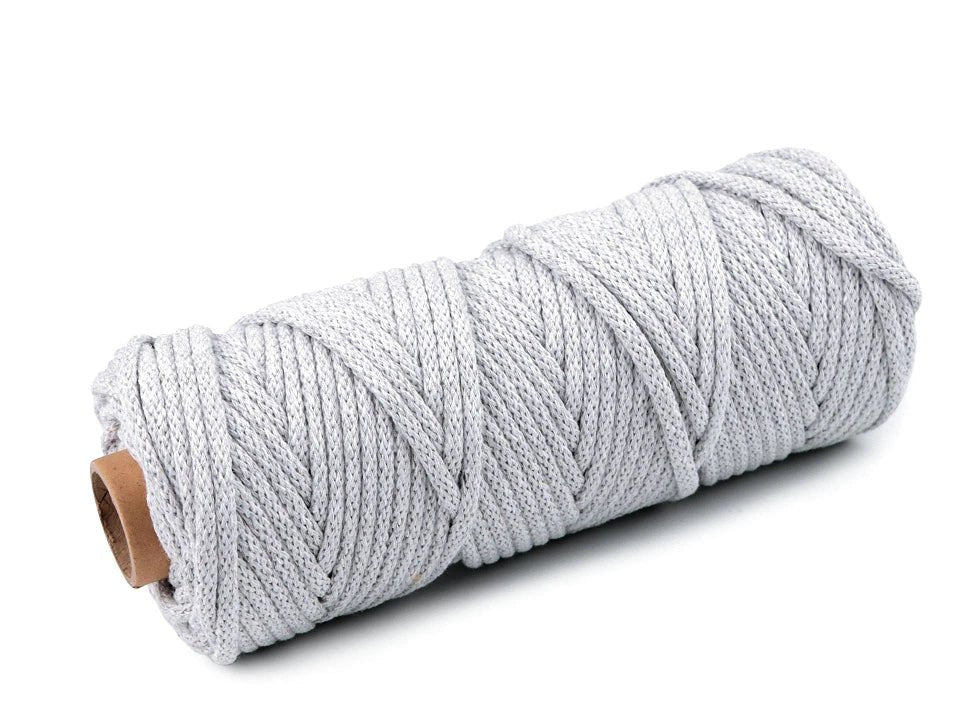 Cotton cord 5 mm - light light gray