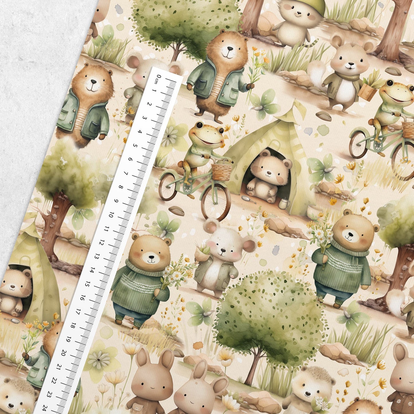 Cotton loop knit - little animals 260 g/m²