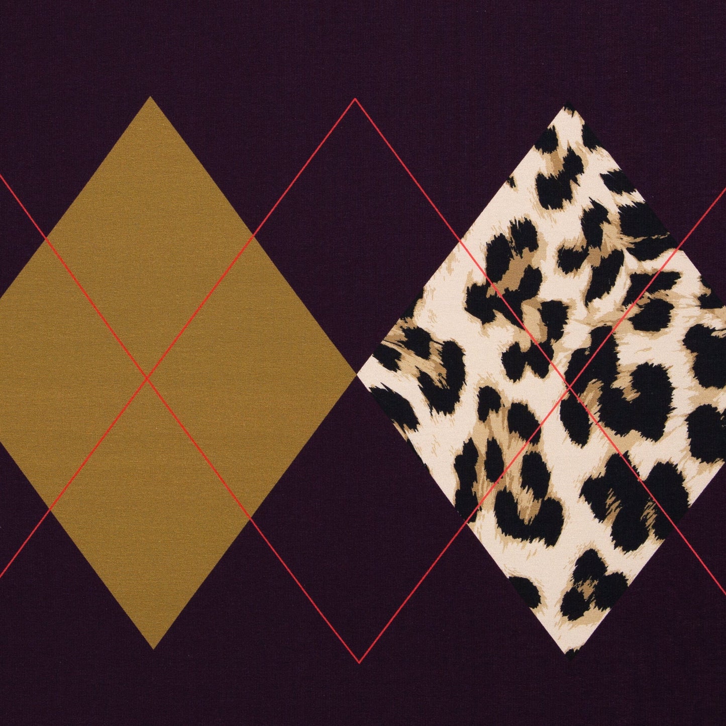 Image of cotton loopback knit - leopard geometric pattern 295 g/m² – available at Šarlotes audumi