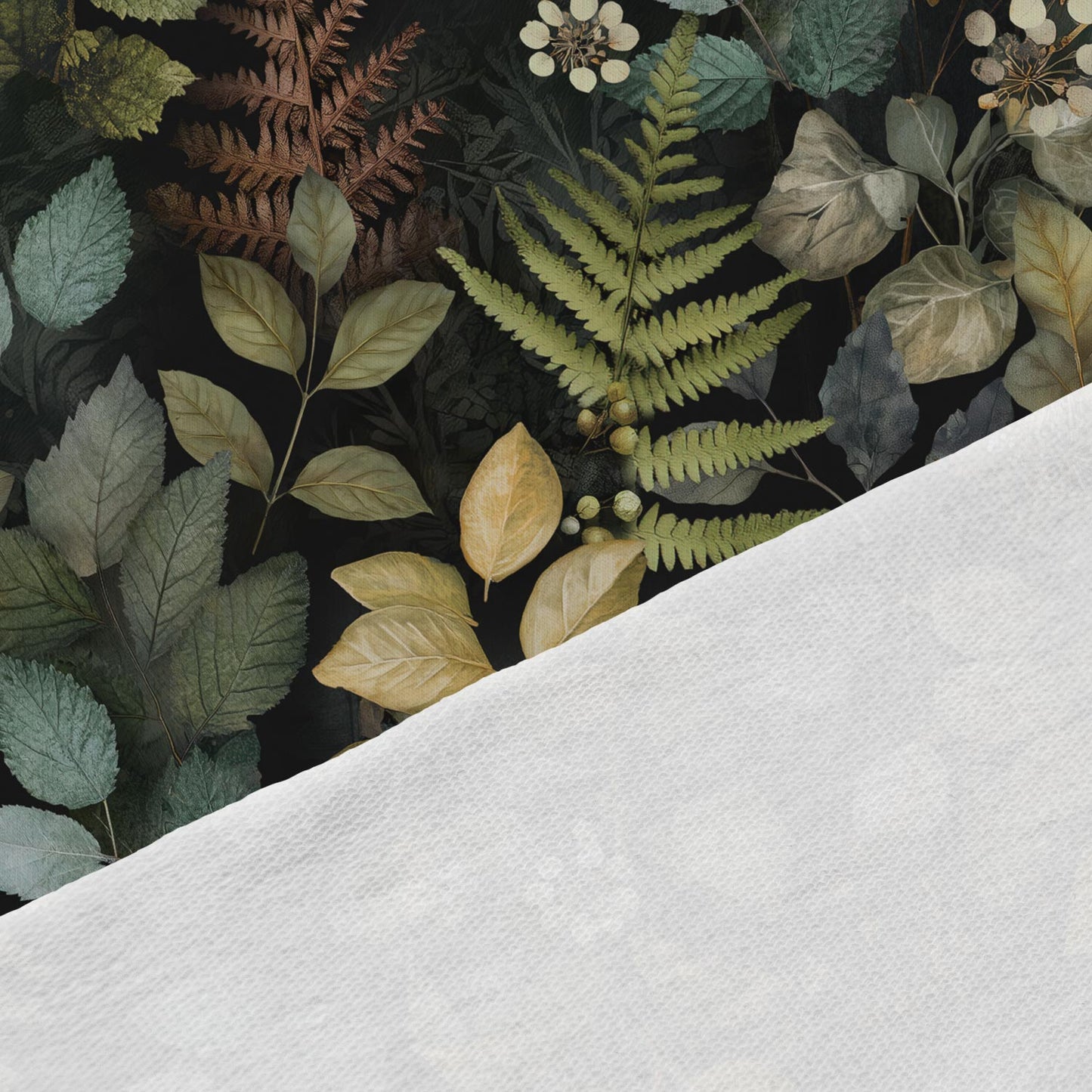 Image with Cotton loopback knit - night ferns 250 g/m² – available at Charlotte's Fabrics