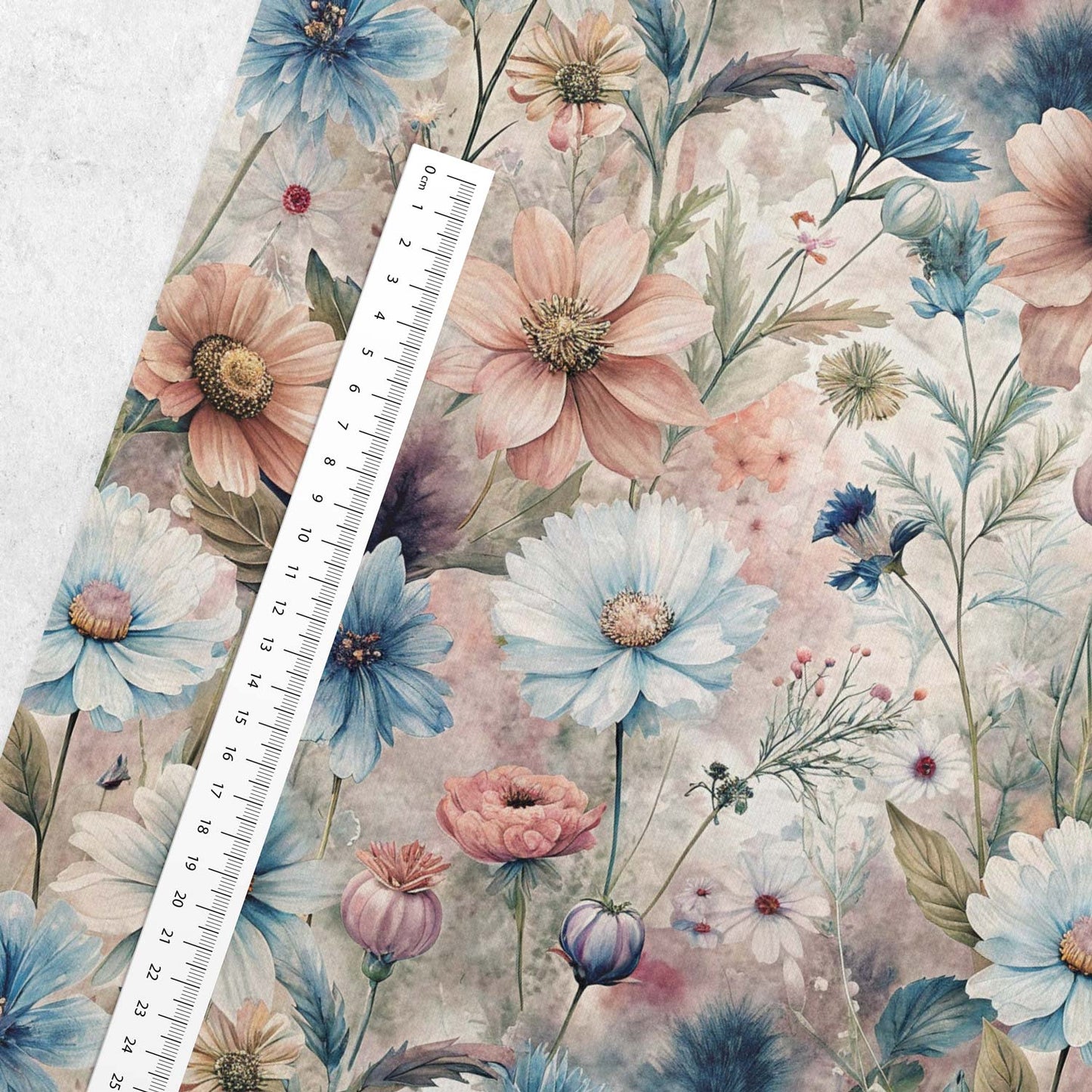 Image of Cotton loop-knit jersey - dreamy spring flower meadow 250 g/m² – available at Šarlotes audumi