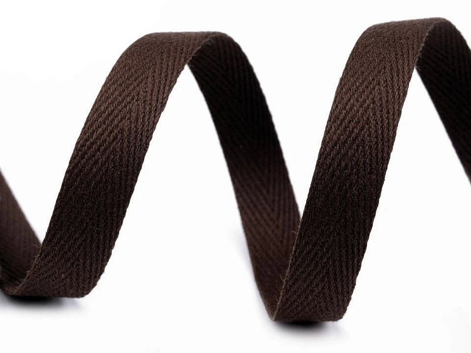 Cotton ribbon 10 mm - chocolate brown