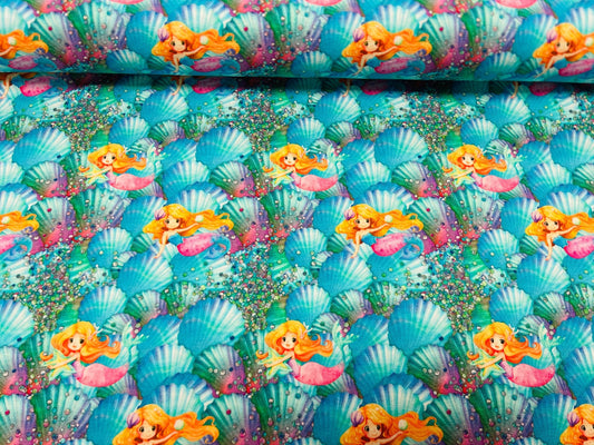 Cotton jersey - mermaids 210 g/m²