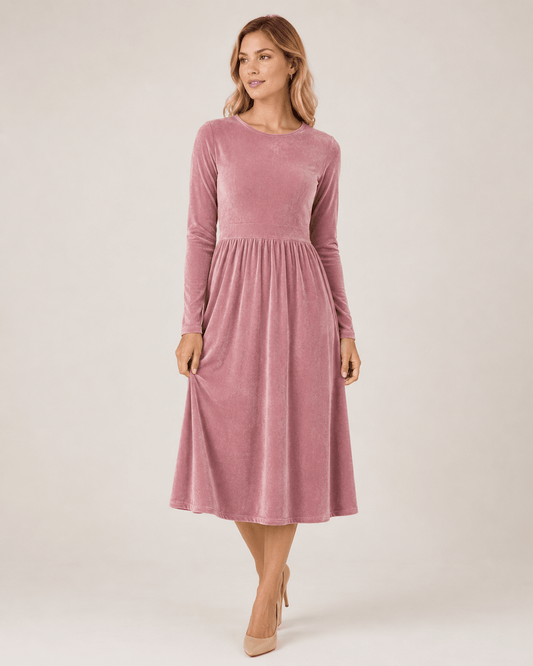 Image with cotton velour - dusty rose (Mauve) 250 g/m² – available at Šarlotes audumi