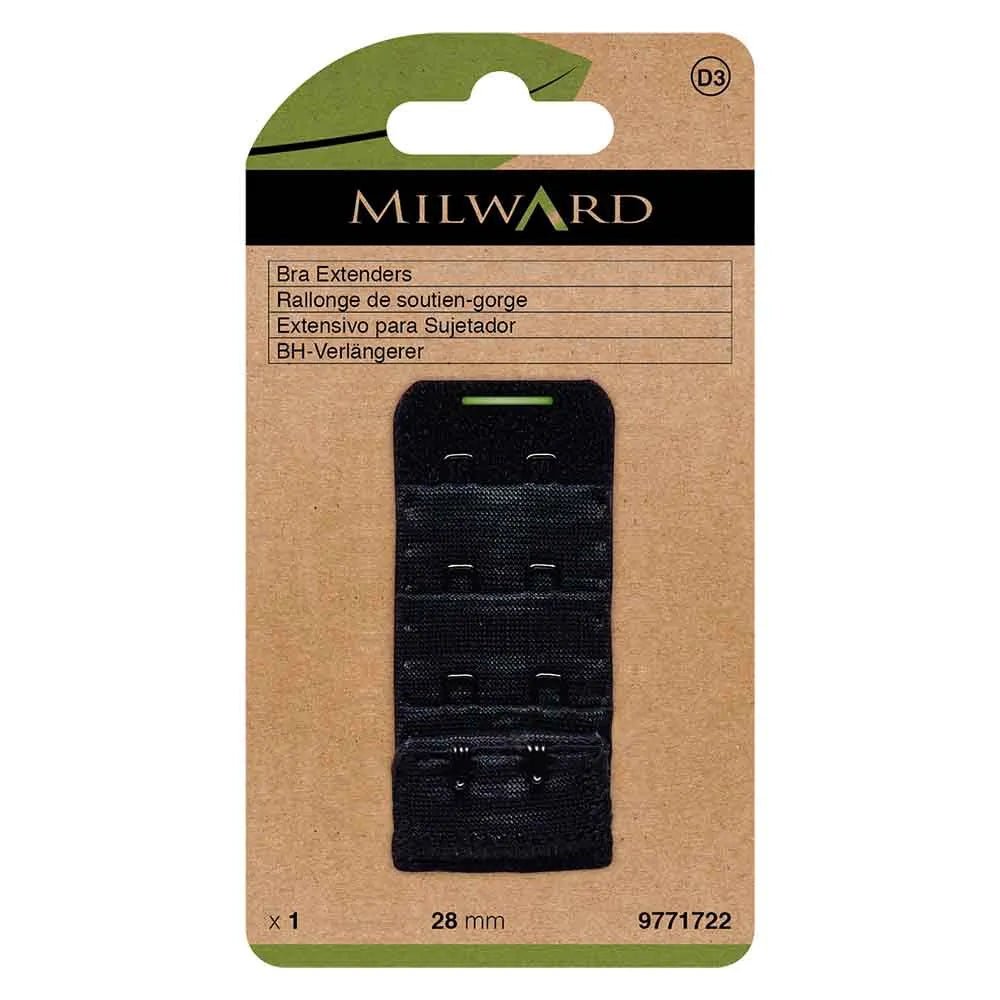 Milward bra band extender 28 mm, 2 hooks - black