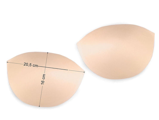 Bra pads for swimsuits, lingerie, corsets - nude, size 38