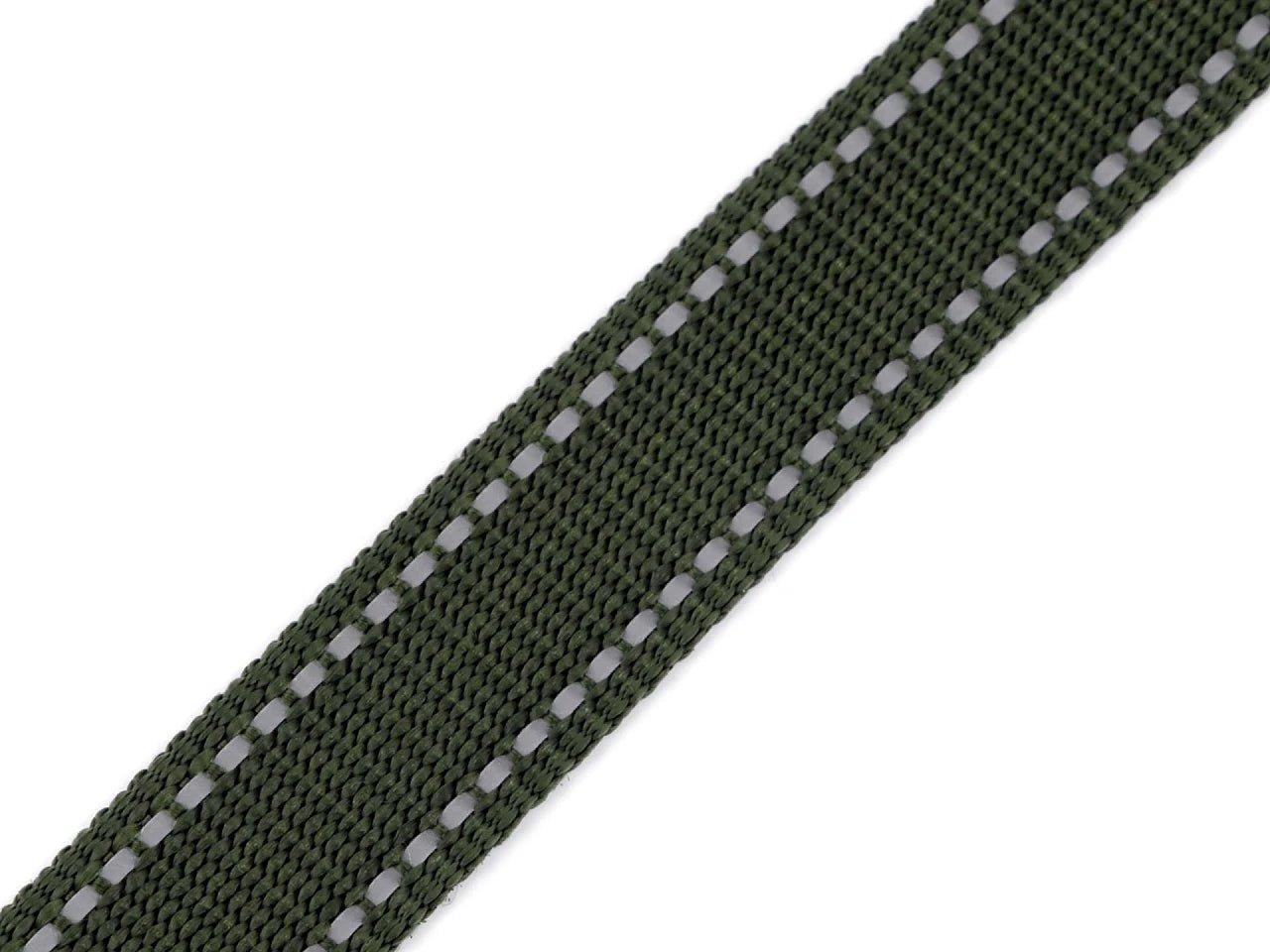 alt
Image of Lenta bags, 25 mm straps - green with reflective lines – available at Charlotte fabrics