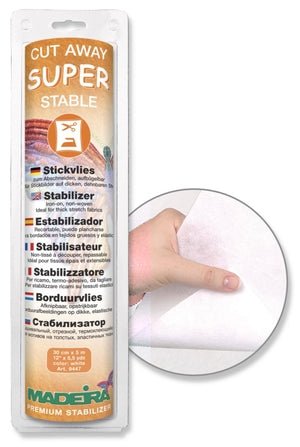 Madeira Super Stable – cut-away and iron-on stabilizer for thicker fabrics - 30 cm × 5 m