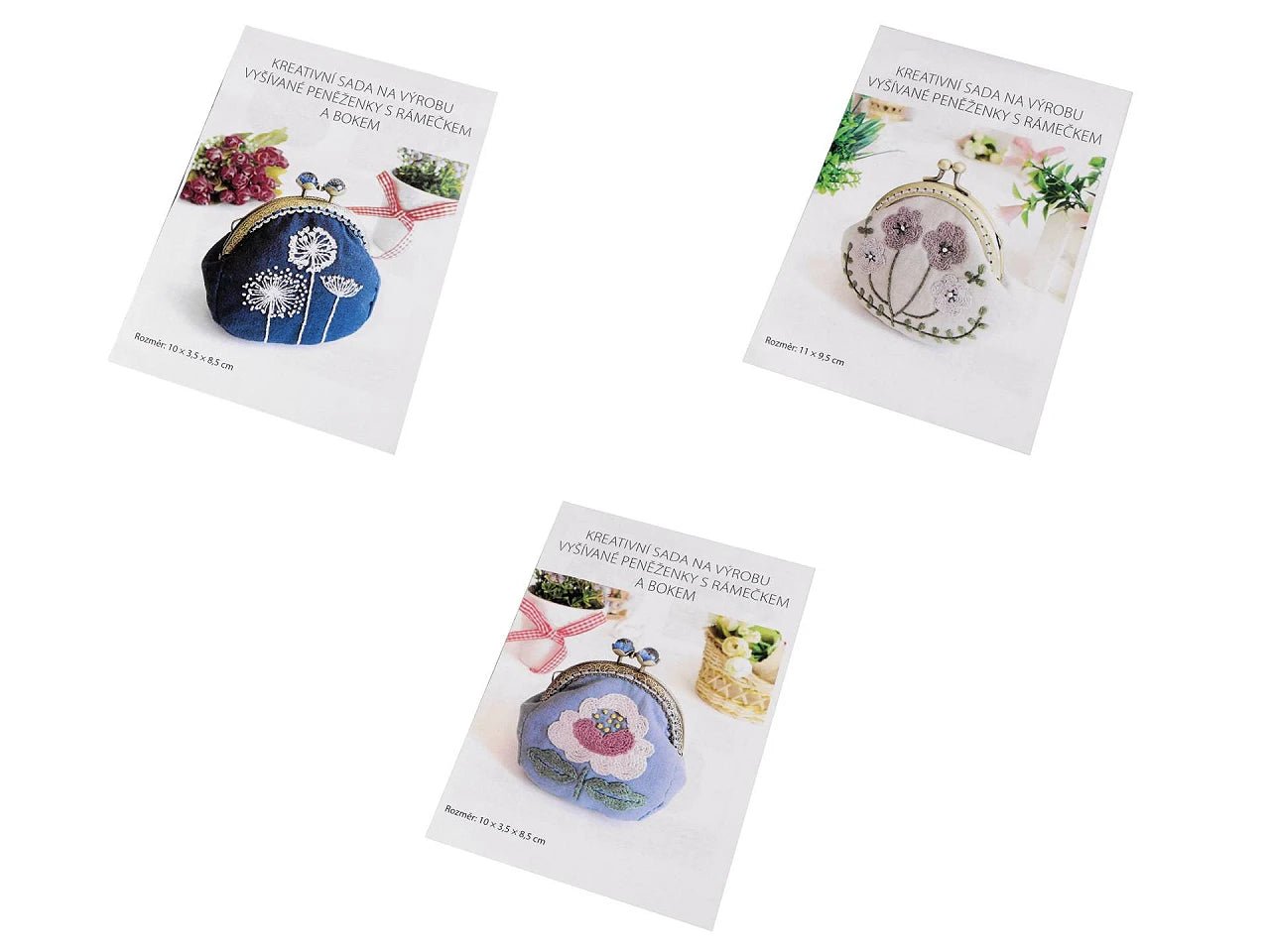 Wallet embroidery kit with metal frame | blue