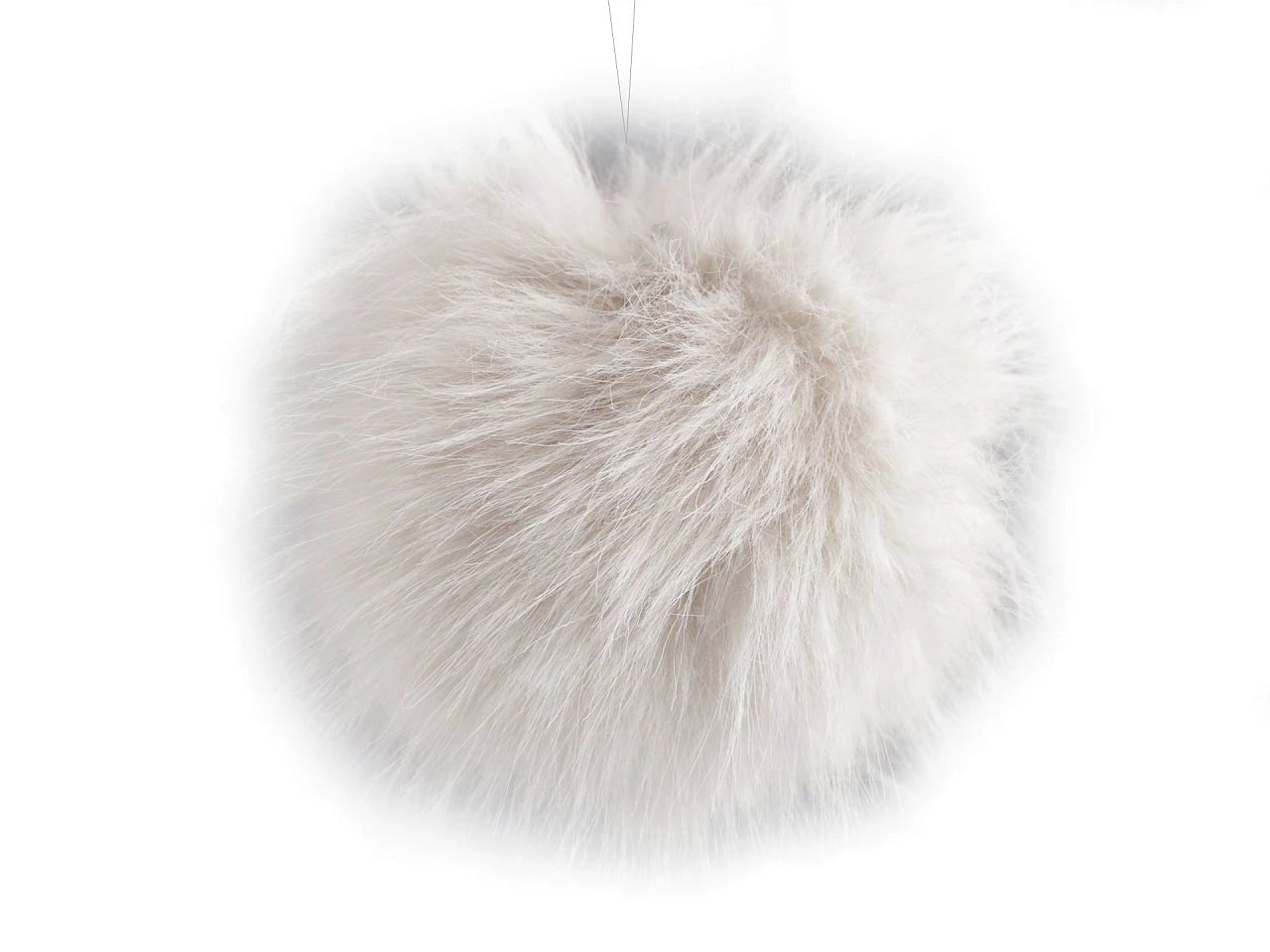Faux fur pompom with loop Ø11 cm - beige