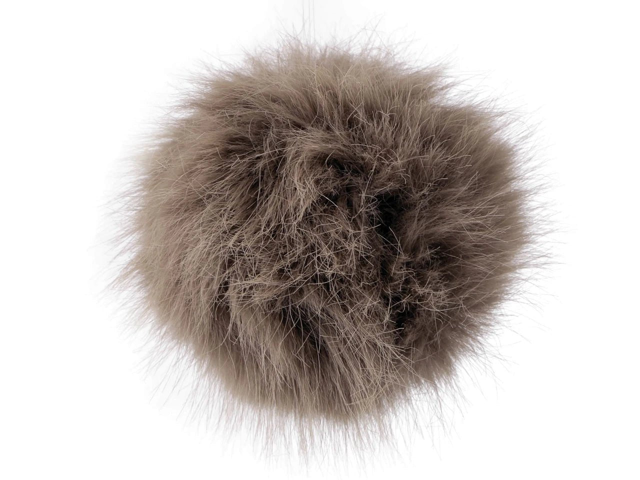 Faux fur pompom with loop Ø11 cm - brown