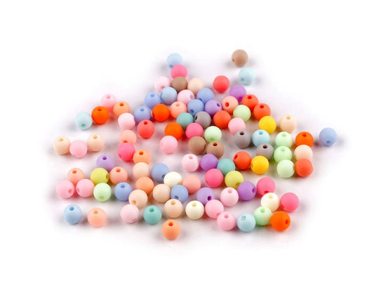Matte plastic beads Ø6 mm|20g